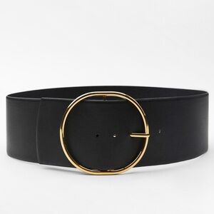 WIDE LEATHER BELT - Black | ZARA